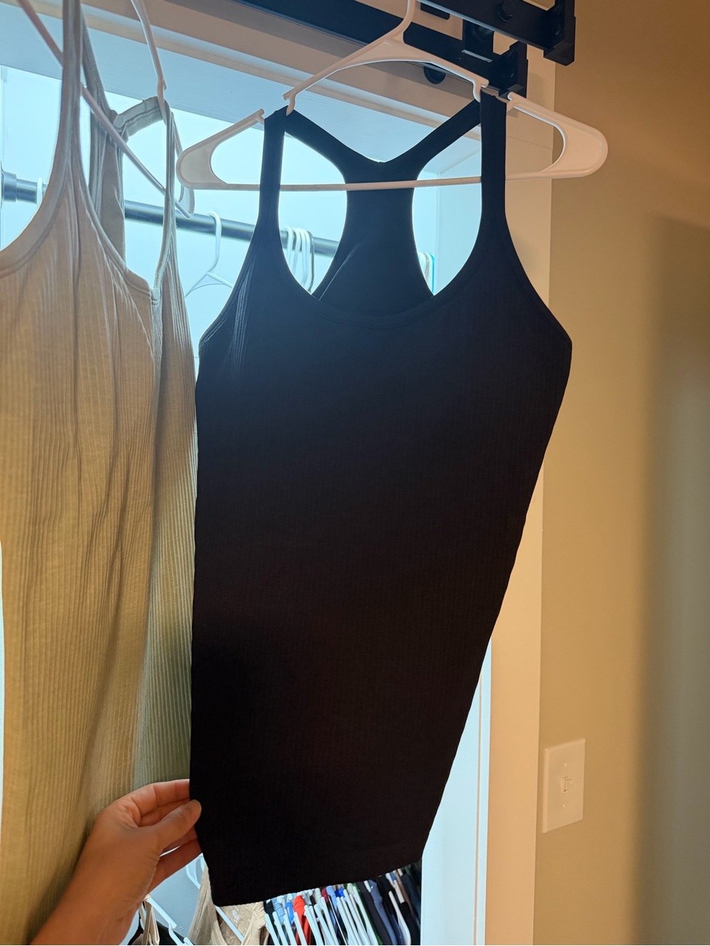 lululemon athletica Black Ribbed Racerback Tank Top